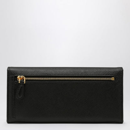 Prada Black/Gold Saffiano Wallet Women