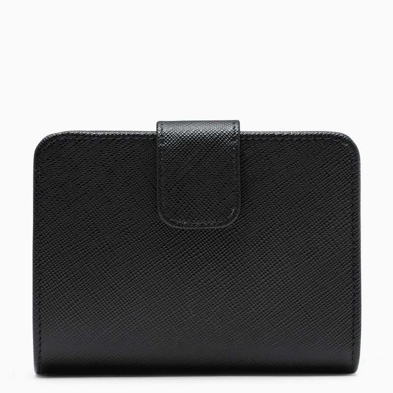 Prada Black Saffiano Leather Small Continental Wallet Women