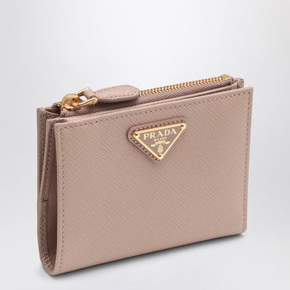 Prada Horizontal Wallet In Saffiano Cipria Women