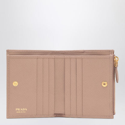 Prada Horizontal Wallet In Saffiano Cipria Women