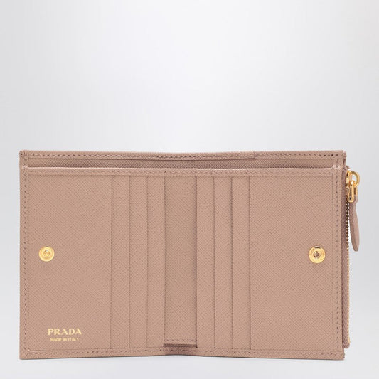 Prada Horizontal Wallet In Saffiano Cipria Women