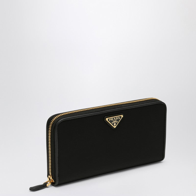 Prada Black Re-Nylon Zip Around Wallet Women