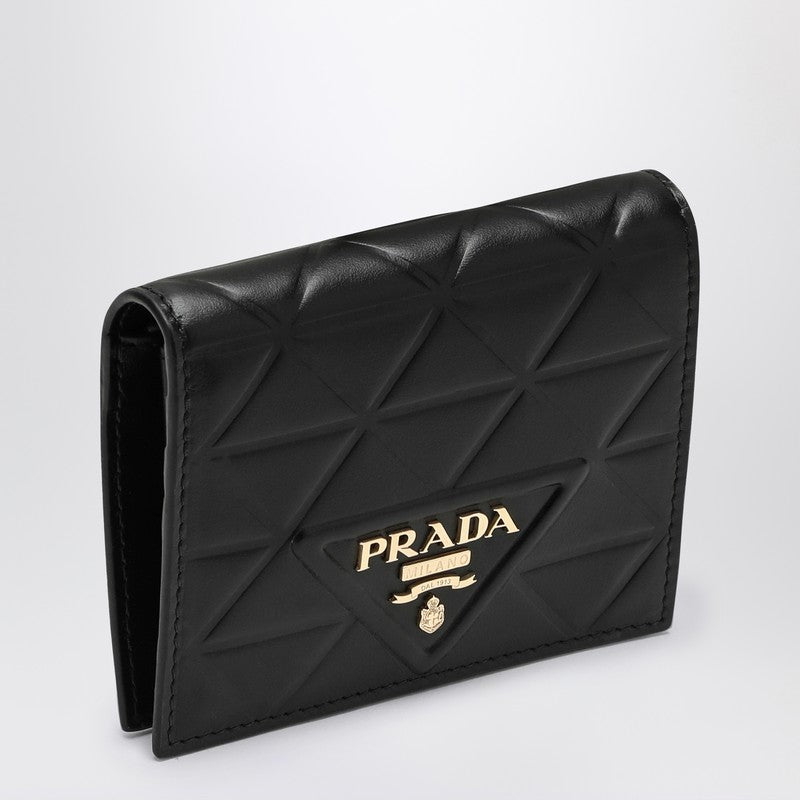 Prada Black Leather Wallet Women