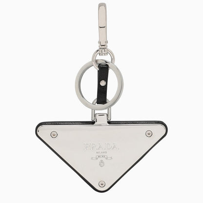 Prada Black Key Ring With Logo Women