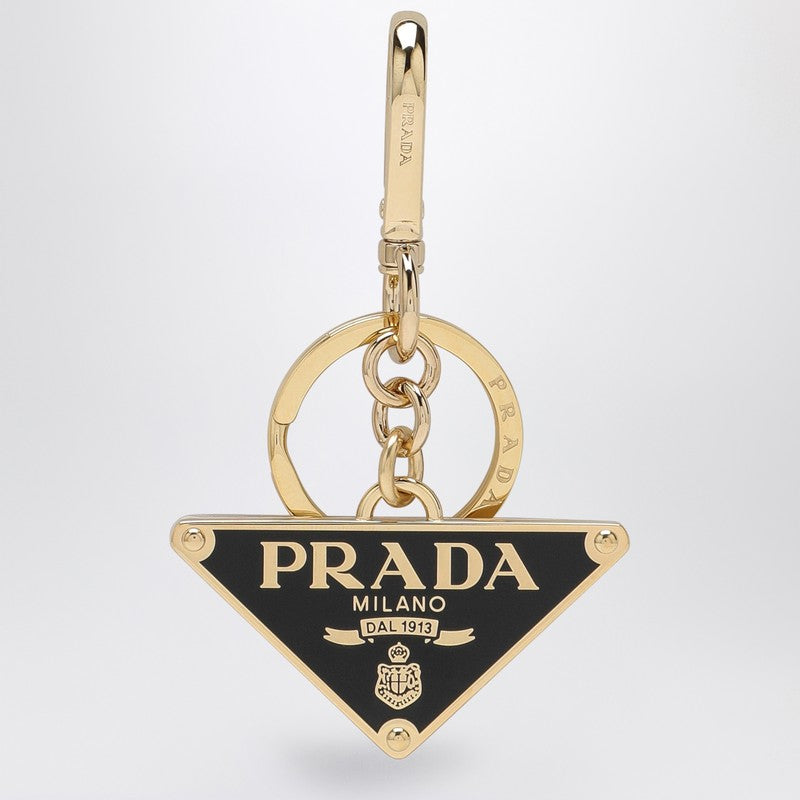 Prada Black Gold-Metal Keyring Women