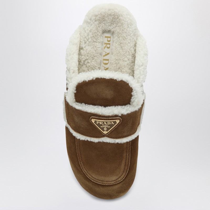 Prada Cinnamon Coloured Sheepskin Sabot Women