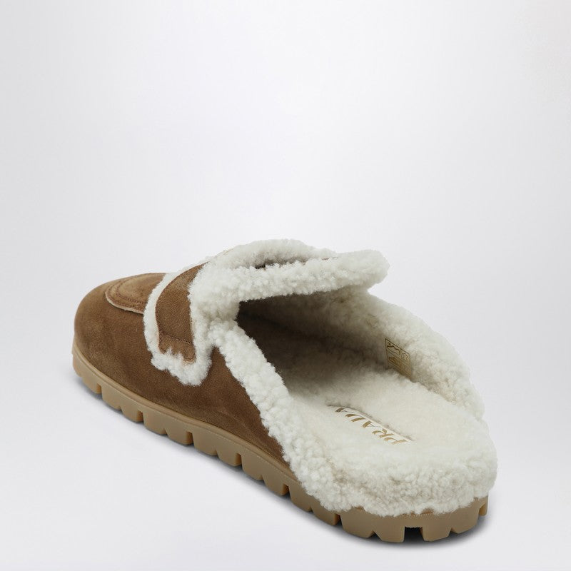 Prada Cinnamon Coloured Sheepskin Sabot Women