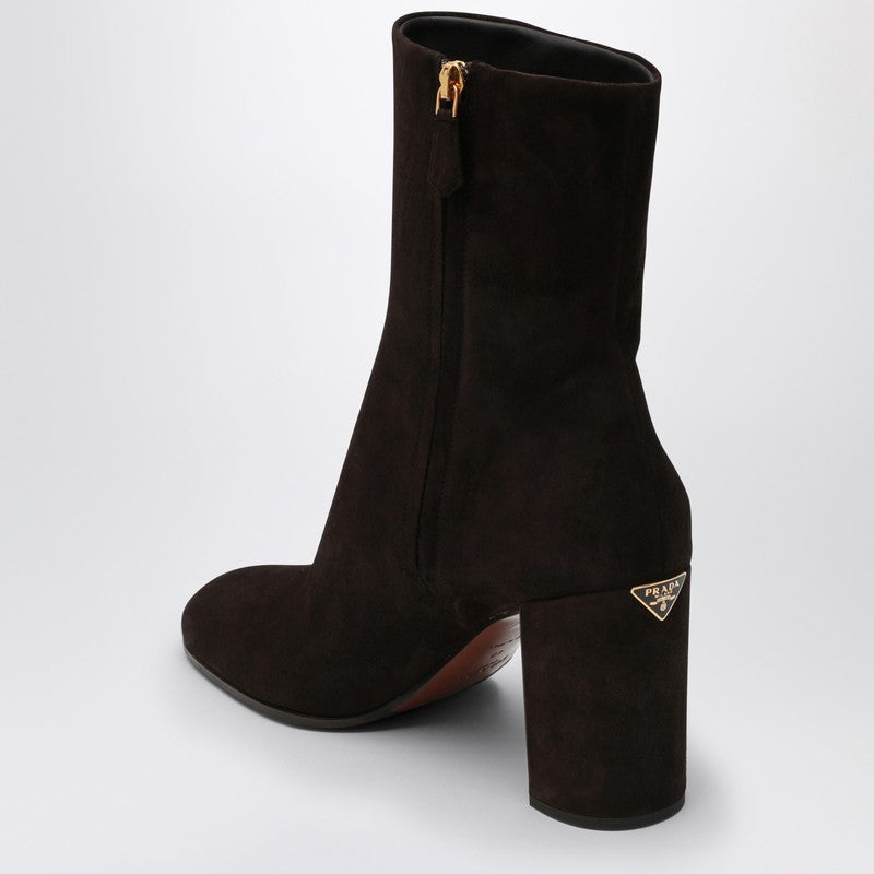 Prada Dark Brown Suede Boot Women