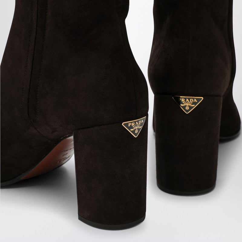 Prada Dark Brown Suede Boot Women