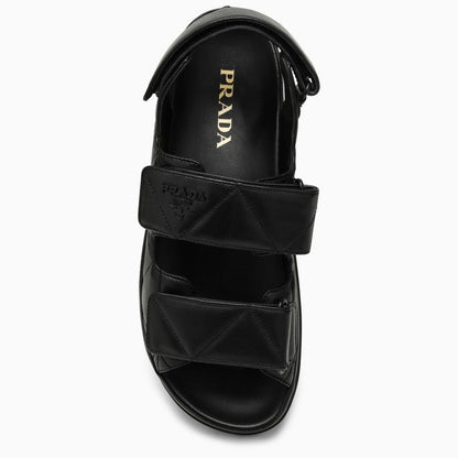 Prada Women Black Padded Leather Sandal