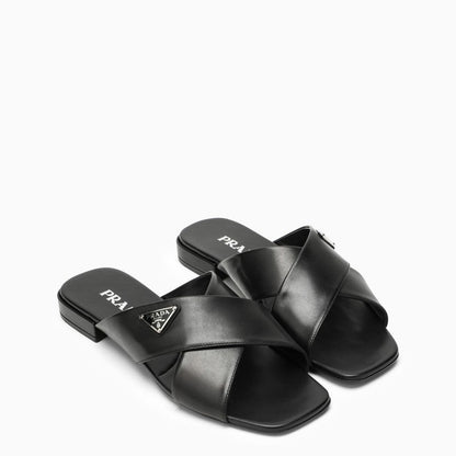 Prada Black Sandal With Crossover Women