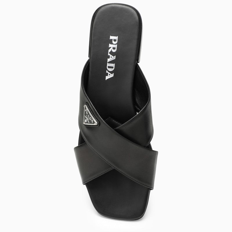 Prada Black Sandal With Crossover Women