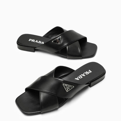 Prada Black Sandal With Crossover Women