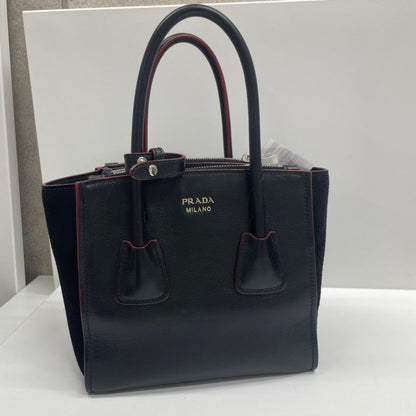 Prada Twin Pocket Tote Bag, Black, Leather