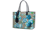 (WMNS) GUCCI GG Blooms Logo Printing Canvas Tote Shoulder Bag Large Beige / Blue Handbag 546317-CU71X-8499