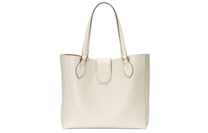 (WMNS) GUCCI Gold Label Logo Leather Tote Shoulder Bag Small White Handbag 652680-1U10T-9022