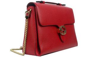 (WMNS) GUCCI Double G Buckle Leather Messenger Bag Chain Large Red Handbag 510306-CAO0G-6420