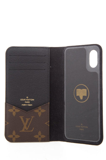 Louis Vuitton Brown & Black iPhone XS Max Folio Case