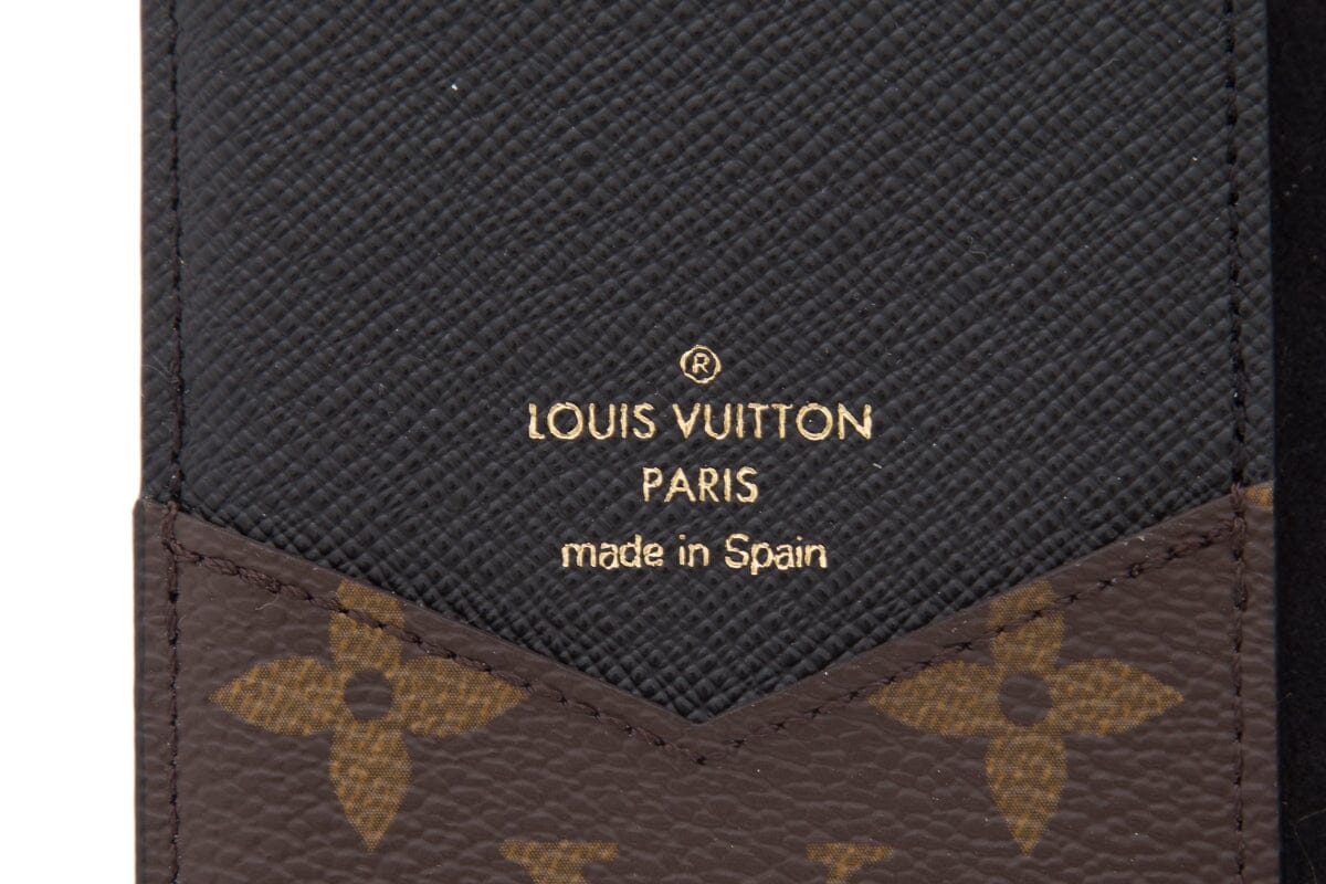 Louis Vuitton Brown & Black iPhone XS Max Folio Case