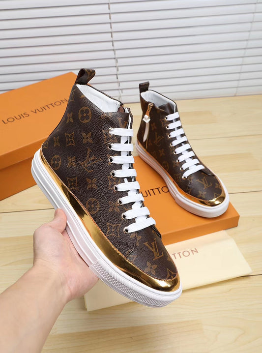 The Bags Vibe - Louis Vuitton HIgh Top Brown White Sneaker