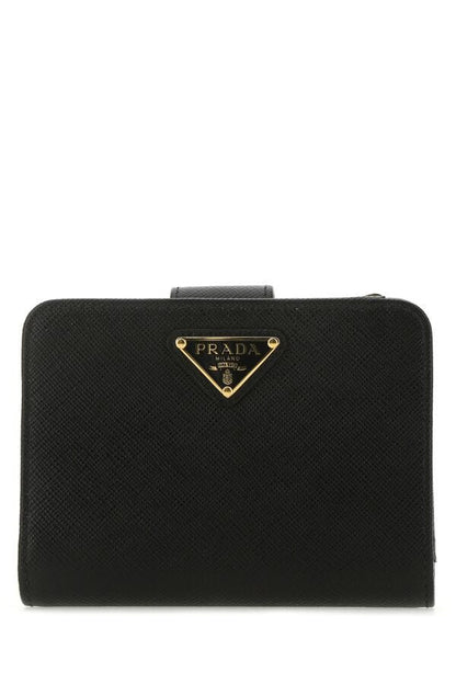 Prada Woman Black Leather Wallet