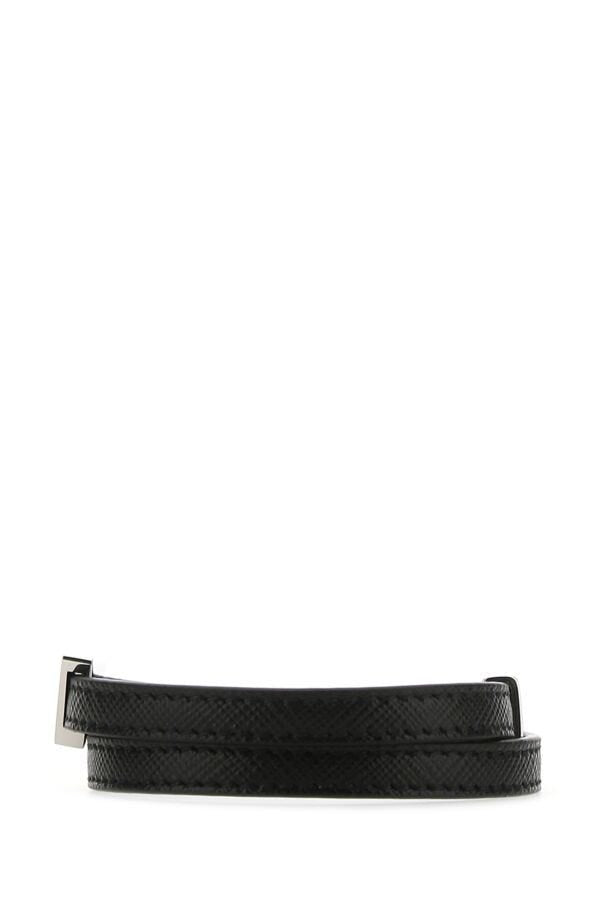 Prada Man Black Leather Bracelet