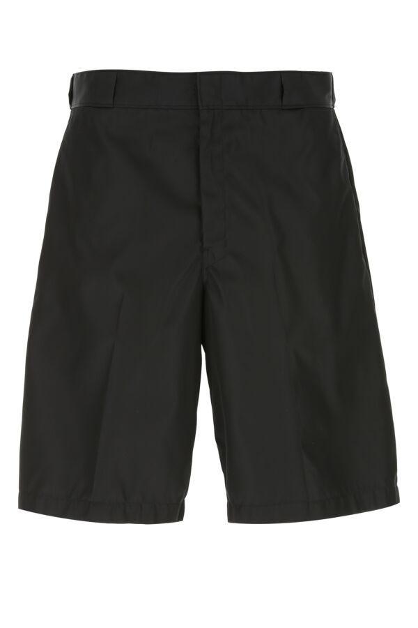 Prada Man Black Re-Nylon Bermuda Shorts