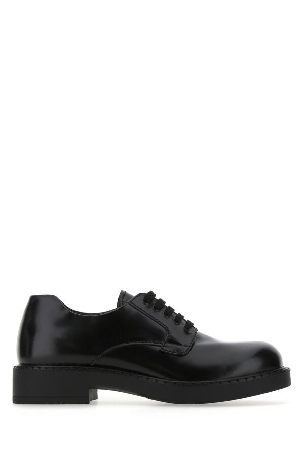 Prada Man Black Leather Lace-Up Shoes