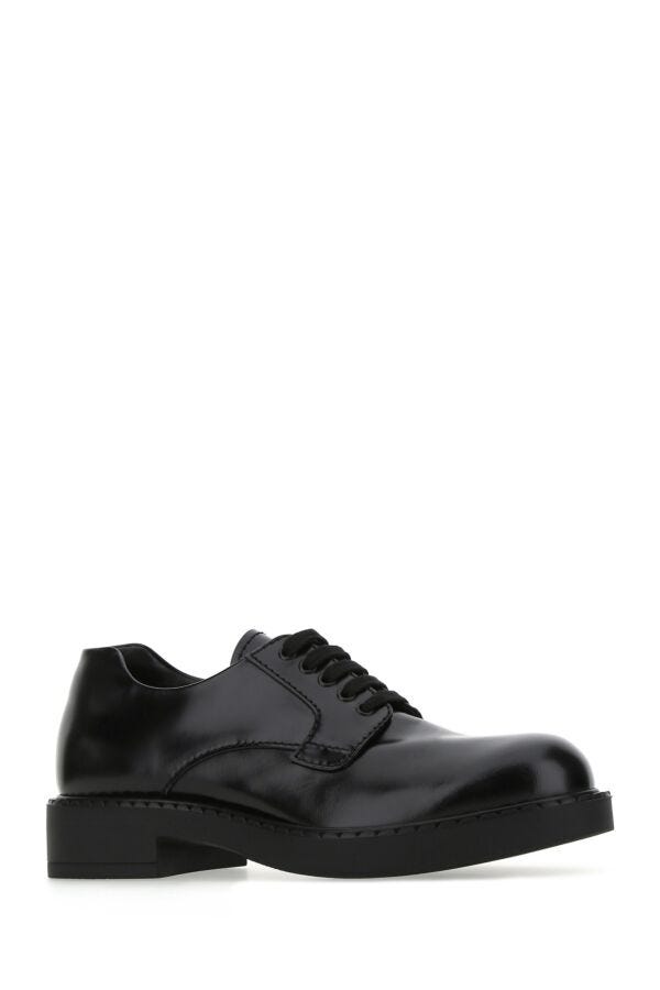 Prada Man Black Leather Lace-Up Shoes