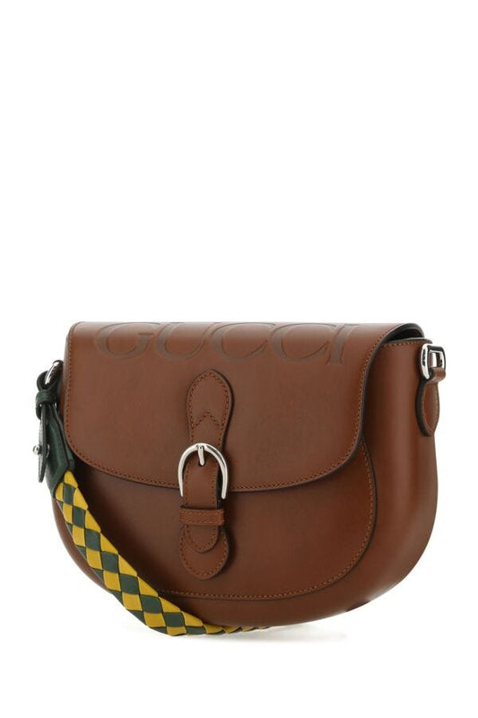 Gucci Woman Brown Leather Shoulder Bag