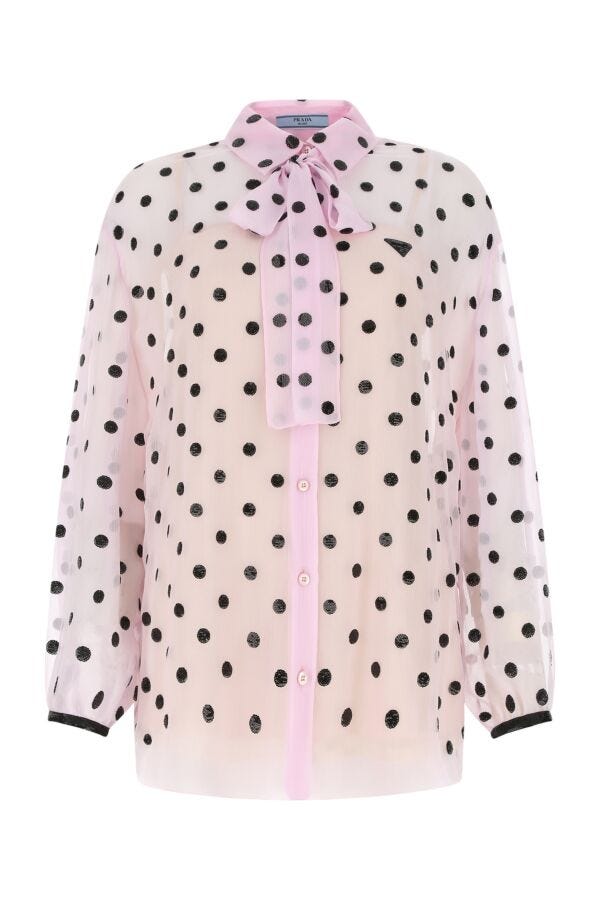 Prada Woman Embellished Silk Shirt