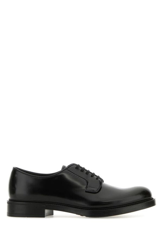 Prada Man Black Leather Lace-Up Shoes