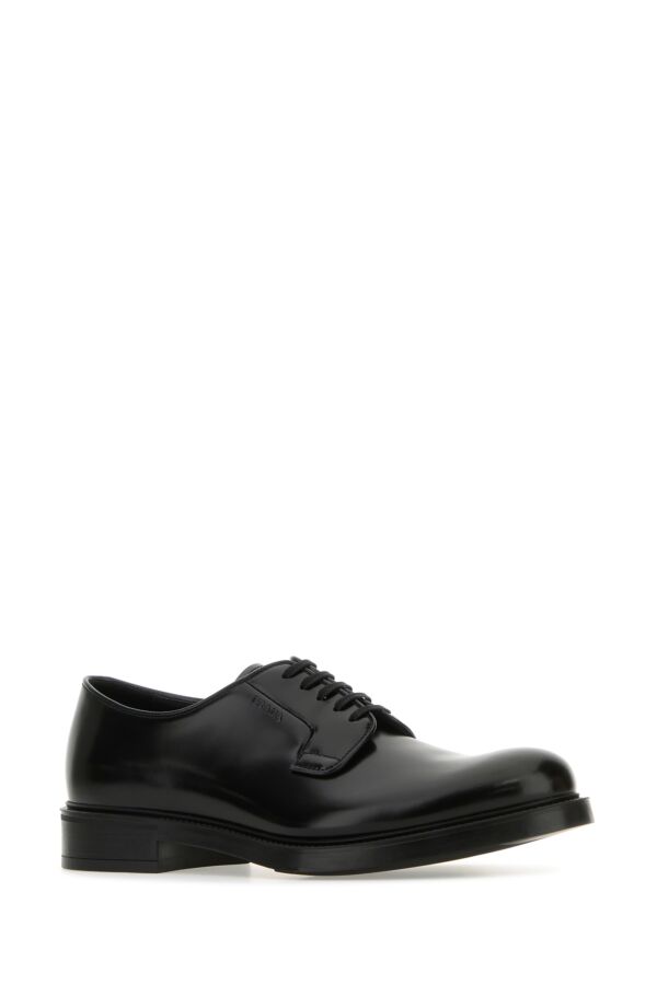 Prada Man Black Leather Lace-Up Shoes