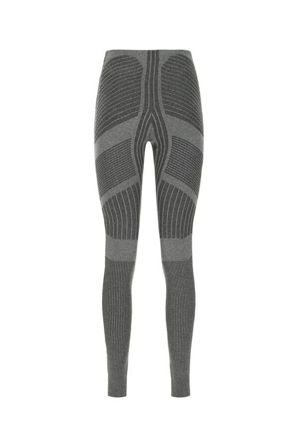 Prada Woman Grey Stretch Polyester Blend Leggings