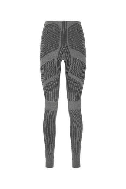 Prada Woman Grey Stretch Polyester Blend Leggings