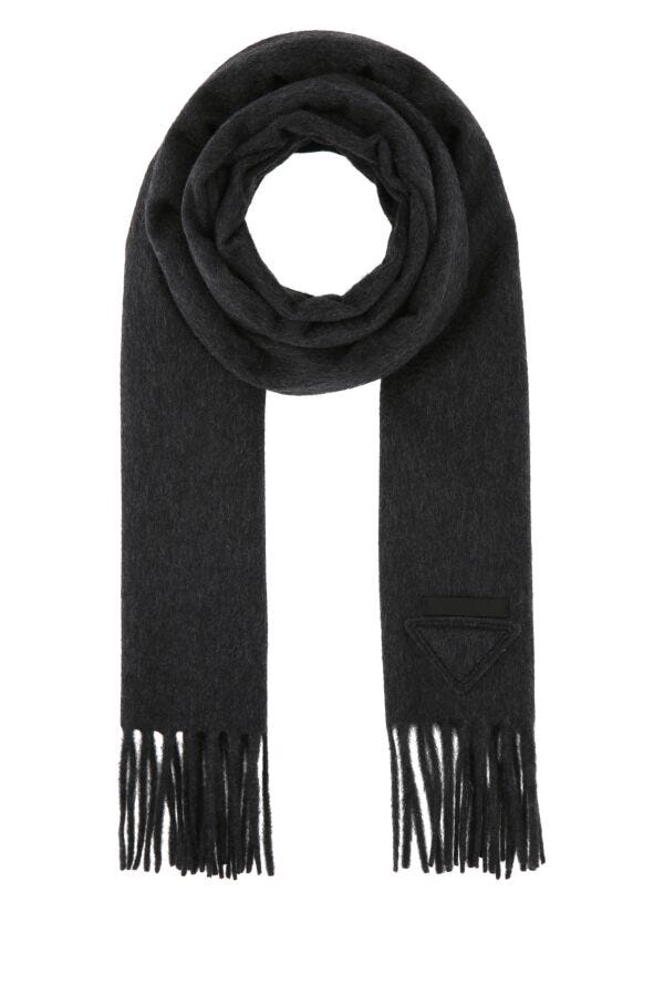 Prada Woman Charcoal Cashmere Scarf