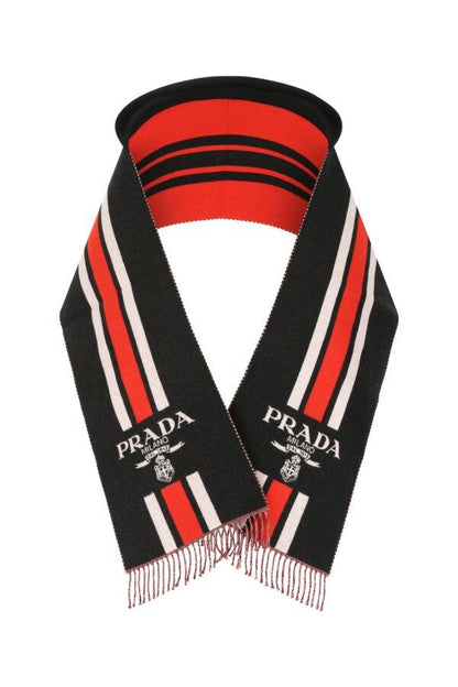 Prada Woman Embroidered Wool Scarf