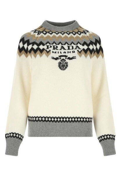 Prada Woman Embroidered Cashmere Sweater