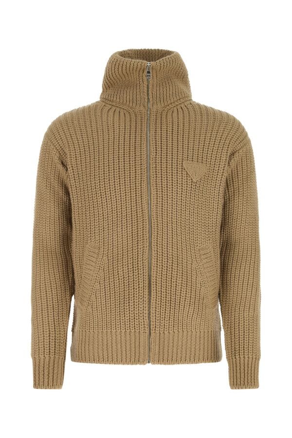 Prada Man Biscuit Alpaca Cardigan