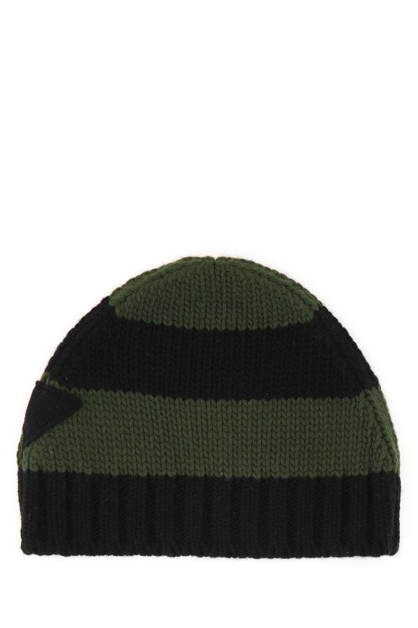 Prada Woman Embroidered Wool Blend Beanie Hat