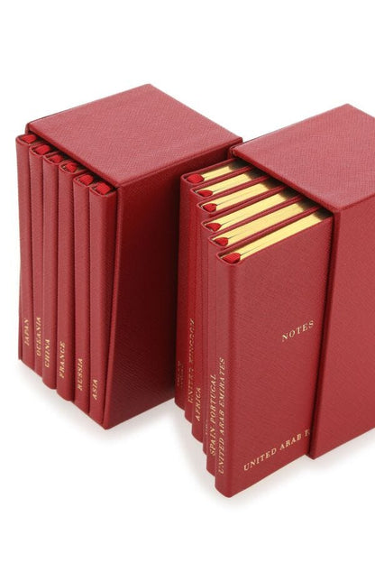 Prada Unisex Red Leather Notebook Set