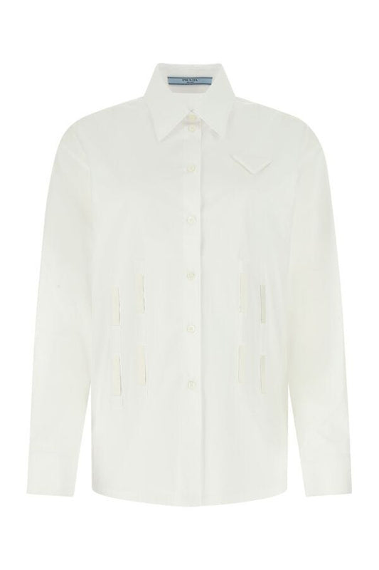 Prada Woman White Poplin Oversize Shirt