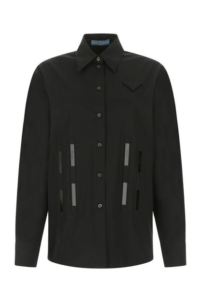 Prada Woman Black Poplin Oversize Shirt