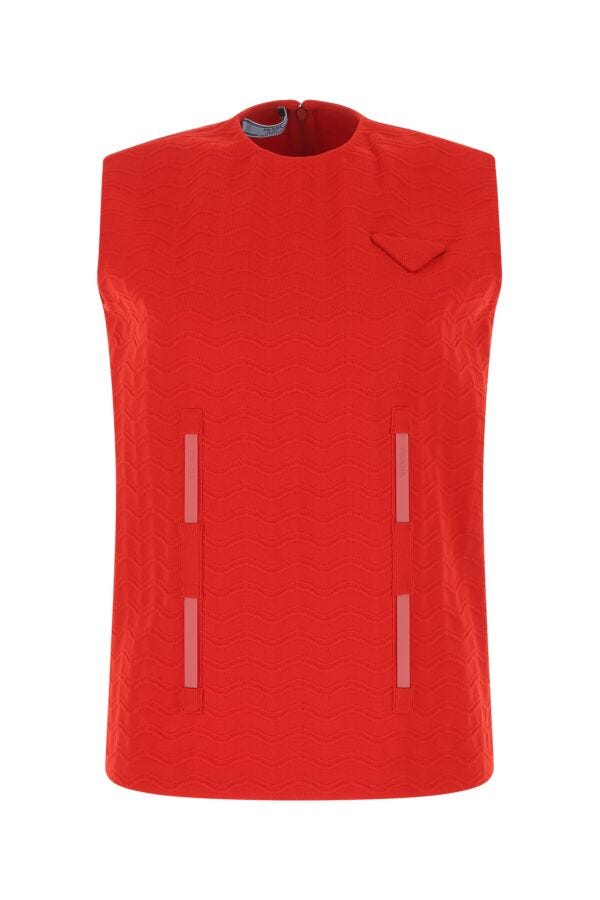 Prada Woman Red Jersey Top