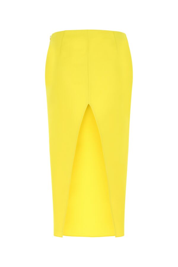 Prada Woman Yellow Satin Skirt