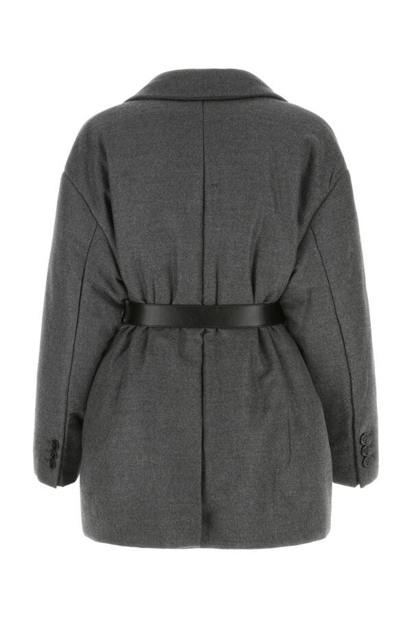 Prada Woman Melange Dark Grey Wool Blend Blazer