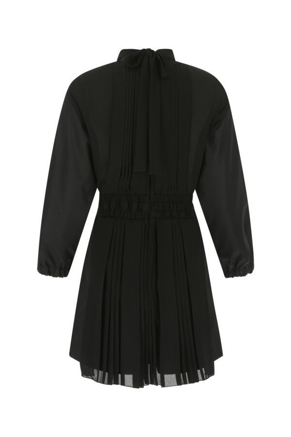 Prada Woman Black Re-Nylon And Crepe Jumpsuit