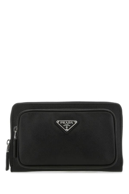 Prada Man Black Leather Crossbody Bag