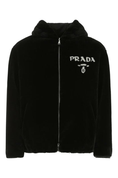 Prada Man Black Shearling Reversible Fur Coat