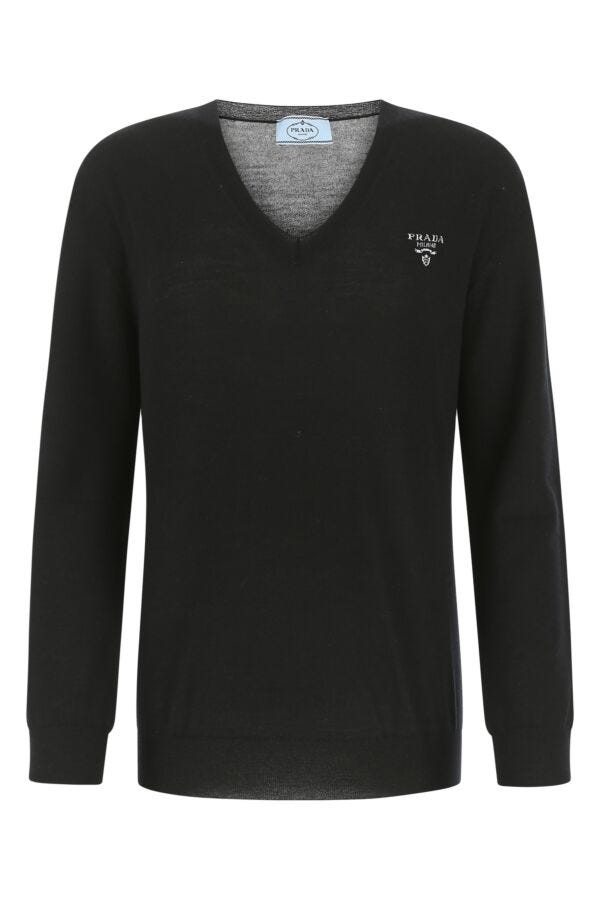 Prada Woman Black Cashmere Blend Sweater